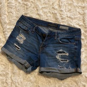 Aero ripped denim shorts